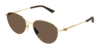 Bottega Veneta BV1268S men Gold Round Sunglasses