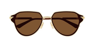 Bottega Veneta BV1271S unisex Gold Pilot Sunglasses