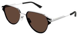 Bottega Veneta BV1271S unisex Silver Pilot Sunglasses