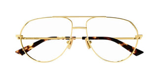 Bottega Veneta BV1302O unisex Gold Pilot Eyeglasses