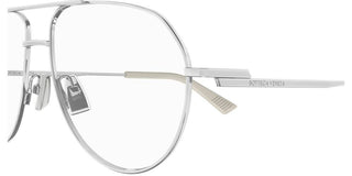 Bottega Veneta BV1302O unisex Silver Pilot Eyeglasses