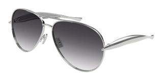 Bottega Veneta Bv1305s Unisex Silver Pilot Sunglasses