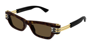 Bottega Veneta BV1308S unisex Havana Rectangle Sunglasses