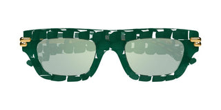 Bottega Veneta Bv1321s Unisex Green Squared Sunglasses