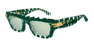 Bottega Veneta Bv1321s Unisex Green Squared Sunglasses