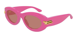 Bottega Veneta Bv1322s Women Pink Oval Sunglasses