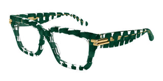 Bottega Veneta BV1324O unisex Green Squared Eyeglasses