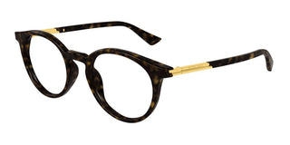 Bottega Veneta BV1335O unisex Havana Round Eyeglasses