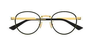 Bottega Veneta BV1337O unisex Gold Round Eyeglasses