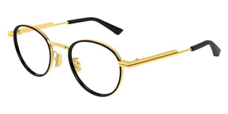 Bottega Veneta BV1337O unisex Gold Round Eyeglasses