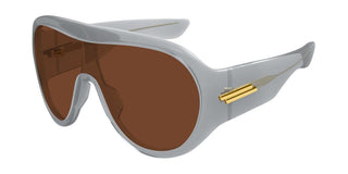 Bottega Veneta Bv1345s Unisex Grey Shield Sunglasses