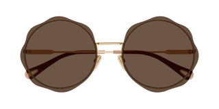 Chloé CH0202S women Gold Round Sunglasses