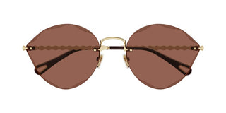 Chloé CH0253S women Gold Cat Eye Sunglasses