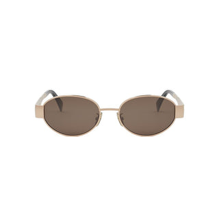 CELINE Metal Triomphe CL40235U women Gold Oval Sunglasses