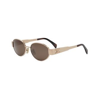 CELINE Metal Triomphe CL40235U women Gold Oval Sunglasses