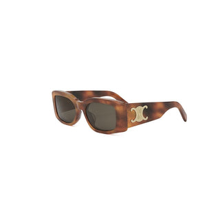 CELINE Maxi Triomphe CL40282U women Havana Rectangle Sunglasses