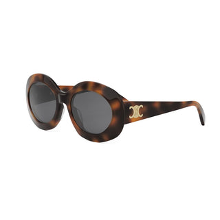 CELINE Triomphe CL40292U women Havana Round Sunglasses