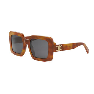 CELINE Triomphe CL40304U women Havana Squared Sunglasses