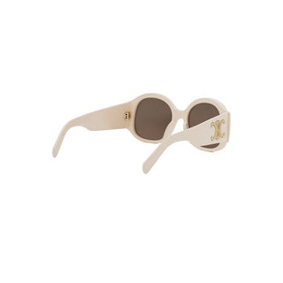 Celine Maxi Triomphe Cl40305u Women White Round Sunglasses