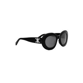 CELINE Triomphe CL40312U men Black Round Sunglasses