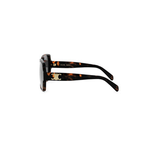 CELINE Triomphe CL40316U women Havana Squared Sunglasses