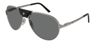 Cartier Santos De Cartier Ct0034s Men Ruthenium Pilot Sunglasses