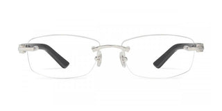 Cartier Signature C De Cartier Ct0048o Unisex Silver Geometric Eyeglasses