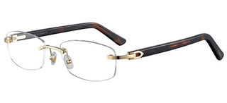 Cartier Signature C De Cartier Ct0048o Unisex Gold Geometric Eyeglasses