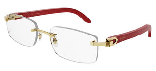 Cartier Ct0052o Unisex Red Geometric Eyeglasses