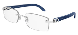 Cartier Ct0052o Unisex Blue Geometric Eyeglasses