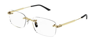 Cartier CT0349O men Gold Squared Eyeglasses