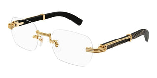 Cartier Ct0377o Men Gold Geometric Eyeglasses