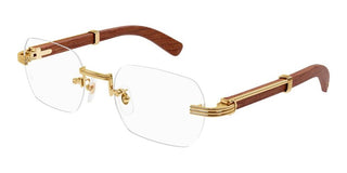 Cartier CT0377O men Gold Geometric Eyeglasses