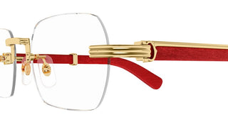 Cartier Ct0377o Men Gold Geometric Eyeglasses