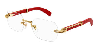 Cartier Ct0377o Men Gold Geometric Eyeglasses