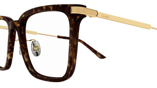 Cartier CT0384O men Havana Squared Eyeglasses