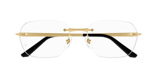 Cartier Santos de Cartier CT0407O men Gold Geometric Eyeglasses