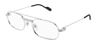 Cartier CT0410O men Silver Geometric Eyeglasses