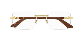 Cartier Ct0411o Men Brown Squared Eyeglasses