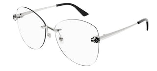 Cartier Panthère de Cartier CT0418O women Silver Butterfly Eyeglasses