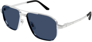 Cartier Santos de Cartier CT0424S men Silver Pilot Sunglasses