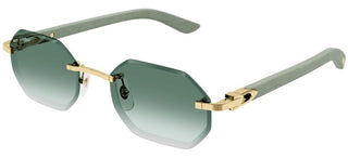 Cartier Signature C De Cartier Ct0439s Men Green Geometric Sunglasses