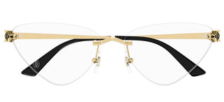 Cartier Panthère de Cartier CT0448O women Gold Cat Eye Eyeglasses