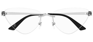 Cartier Panthère de Cartier CT0448O women Silver Cat Eye Eyeglasses