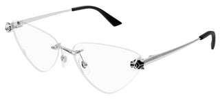 Cartier Panthère de Cartier CT0448O women Silver Cat Eye Eyeglasses