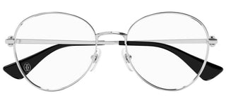 Cartier Signature C de Cartier CT0449O women Silver Round Eyeglasses