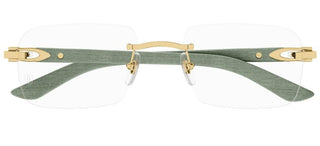 Cartier Signature C De Cartier Ct0453o Men Green Squared Eyeglasses