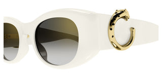 Cartier Panthère De Cartier Ct0472s Women White Cat Eye Sunglasses