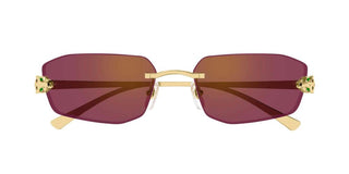 Cartier Panthère De Cartier Ct0474s Unisex Gold Geometric Sunglasses