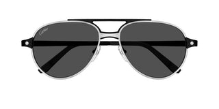 Cartier CT0476S men Silver Pilot Sunglasses